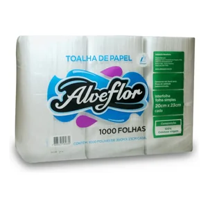 Papel Toalha Interfolha 20X23Cm 100% Celulose 1000Fls Alveflor