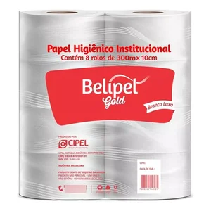 Papel Higienico Rolao Fs 8X300M Gold Belipel