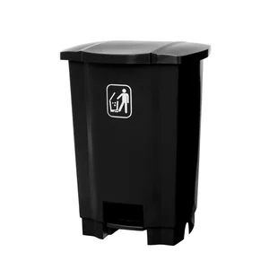 Lixeira Preta C/Pedal Coleta Seletiva 36L - Tonk