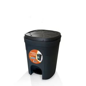 Lixeira c/ Pedal 15L Preta Antares