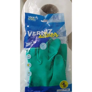 Luva Verniz Silver Verde Volk - M