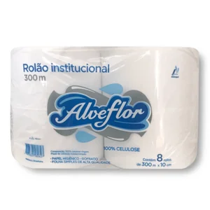 Papel Higienico Rolao Fs 8X300M 100% Celulose Alveflor