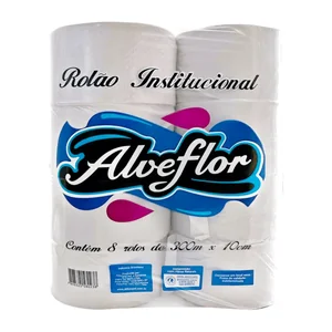 Papel Higienico Rolao Fs 8X300M Branco Luxo Alveflor
