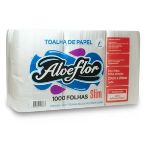 Papel Toalha Interfolha 20X20Cm 100% Celulose 1000Fls Alveflor