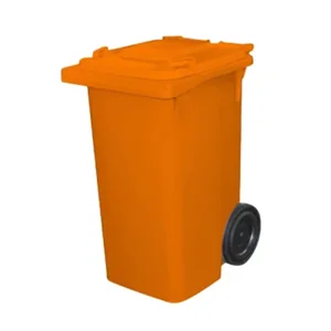 Cesto Gari 240L c/ Rodas Laranja Bralimpia